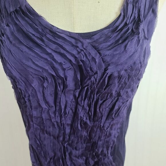 Miss Me M M Couture Blue Sleeveless Ruffled front Jersey Knit Stretch Blouse NWT - Picture 2 of 9